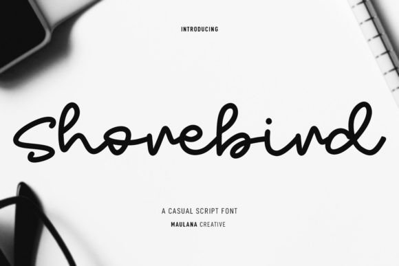 Shorebird: A Modern Script Typeface for Editorial Design